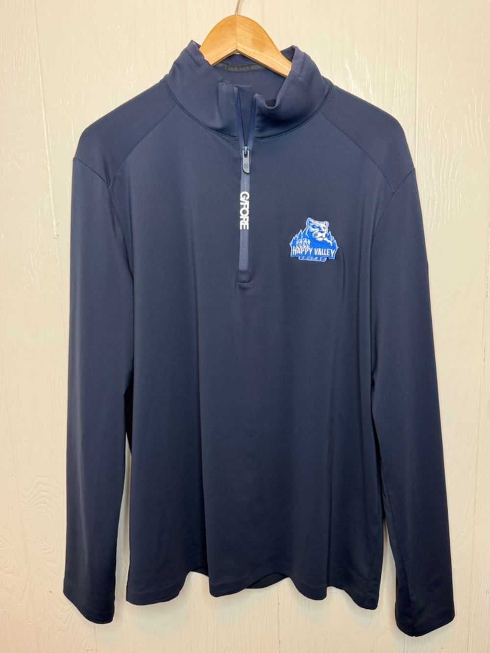 G/FORE Navy Quarter-Zip Pullover with Happy Valley Embroidery L